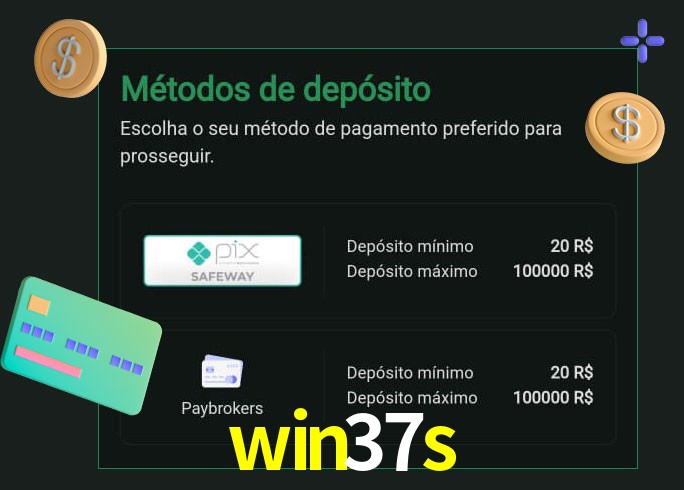 O cassino win37s oferece uma grande variedade de métodos de pagamento